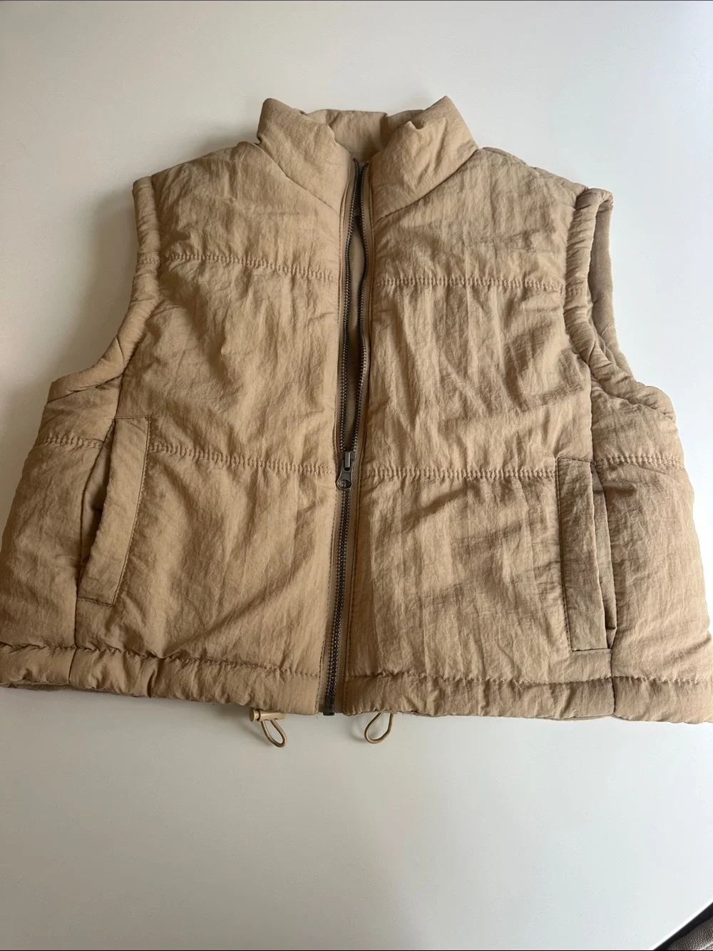 Thread & Supply Quilted Vest in Taupe Girls XS